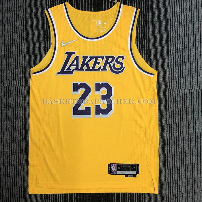 Maillot Los Angeles Lakers LeBron James NO 23 Icon Authentique Jaune